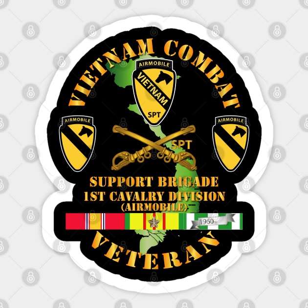Vietnam Combat Cavalry Veteran w  Support Brigade - 1st Cav Div Sticker by twix123844
